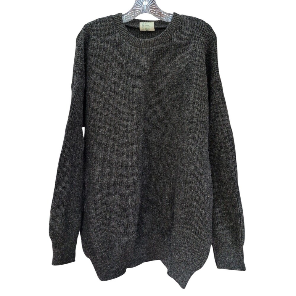 Knitworks Pure New 100% Wool Sweater Men's XXL 112cm Gray Made In New Zealand 2X